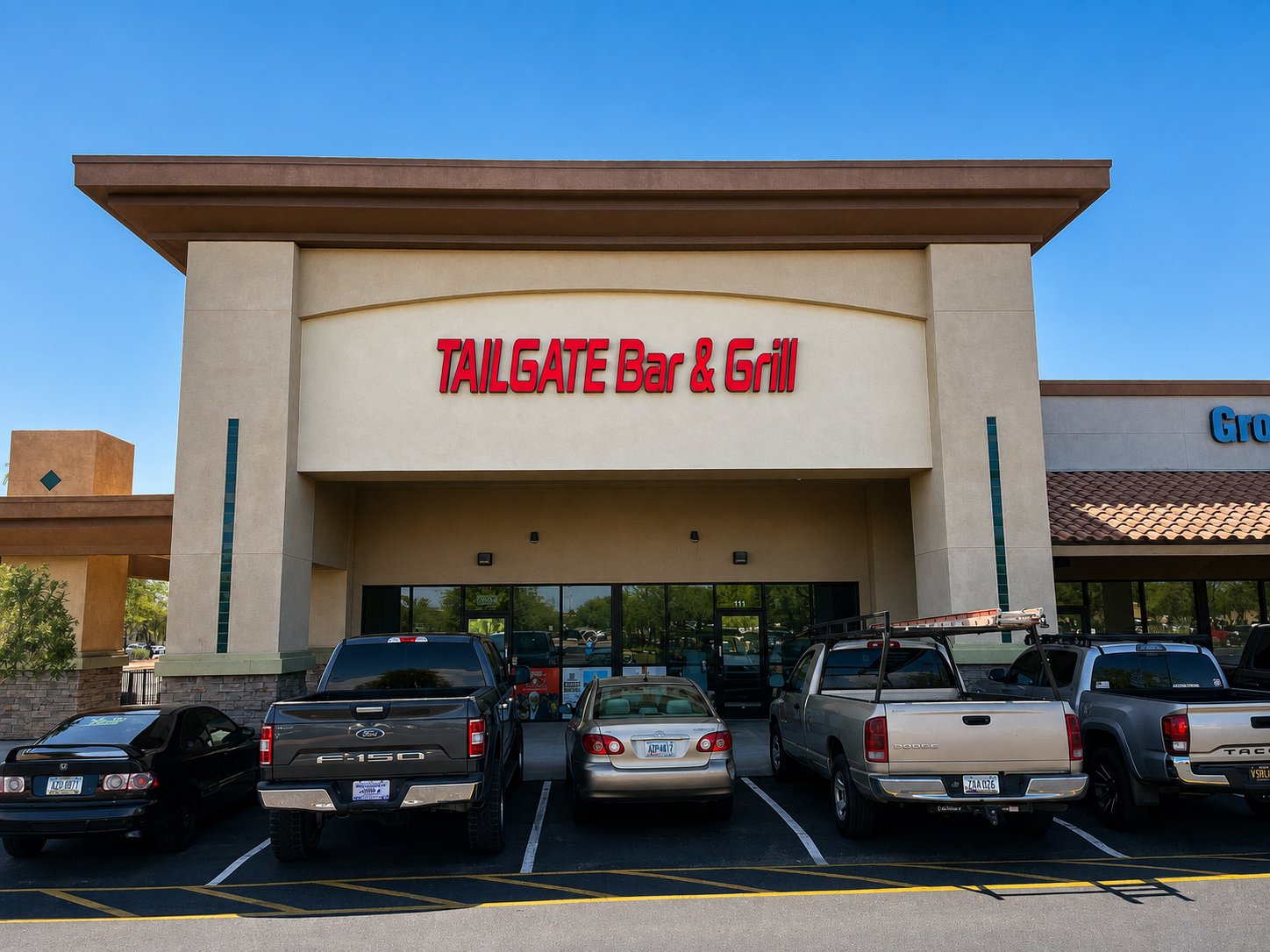 The storefront at Greenfield Gateway by day